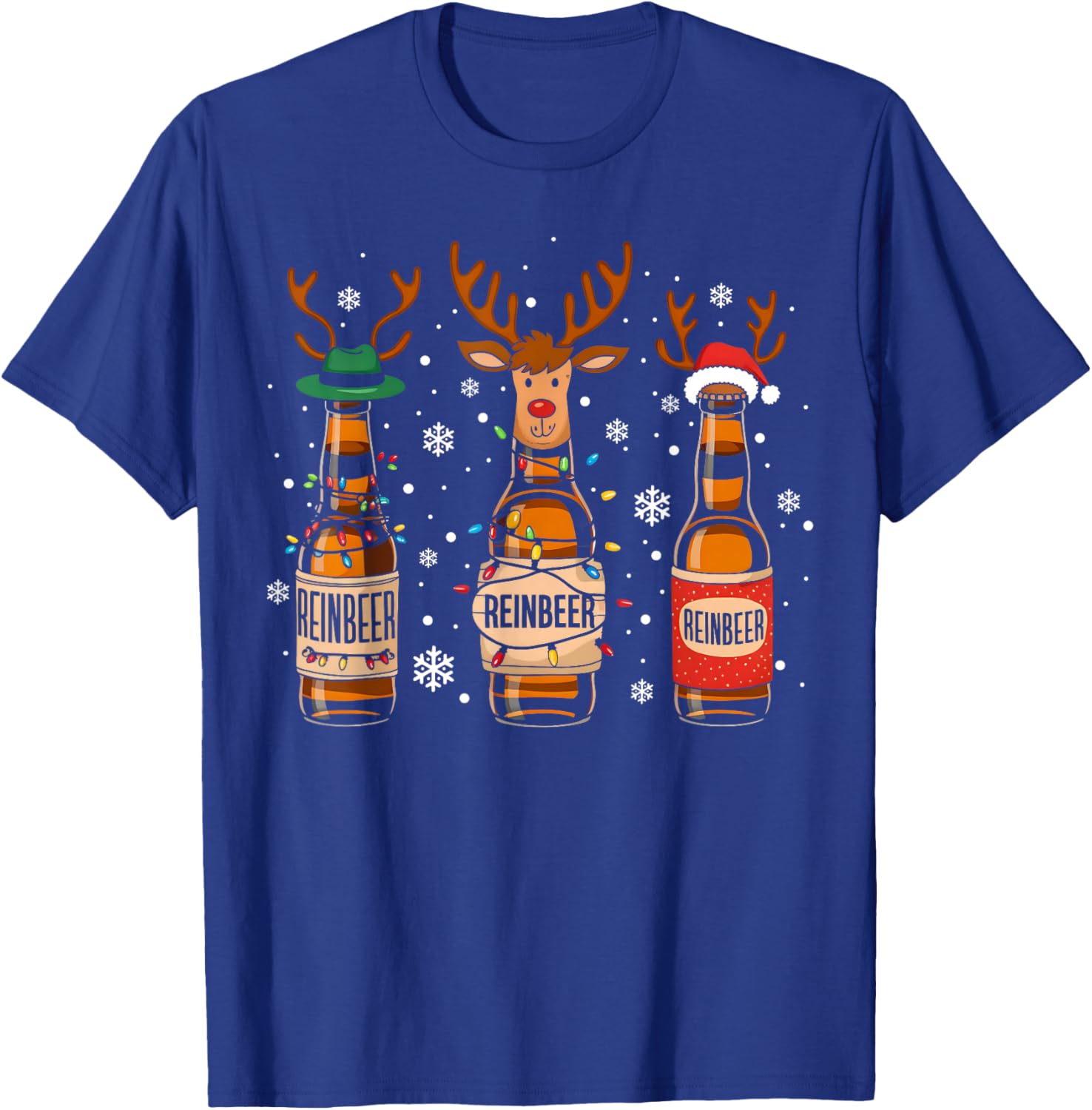 Reinbeers Funny Reindeer Beer Christmas Drinking Xmas T-Shirt - T-Shirt | Royal