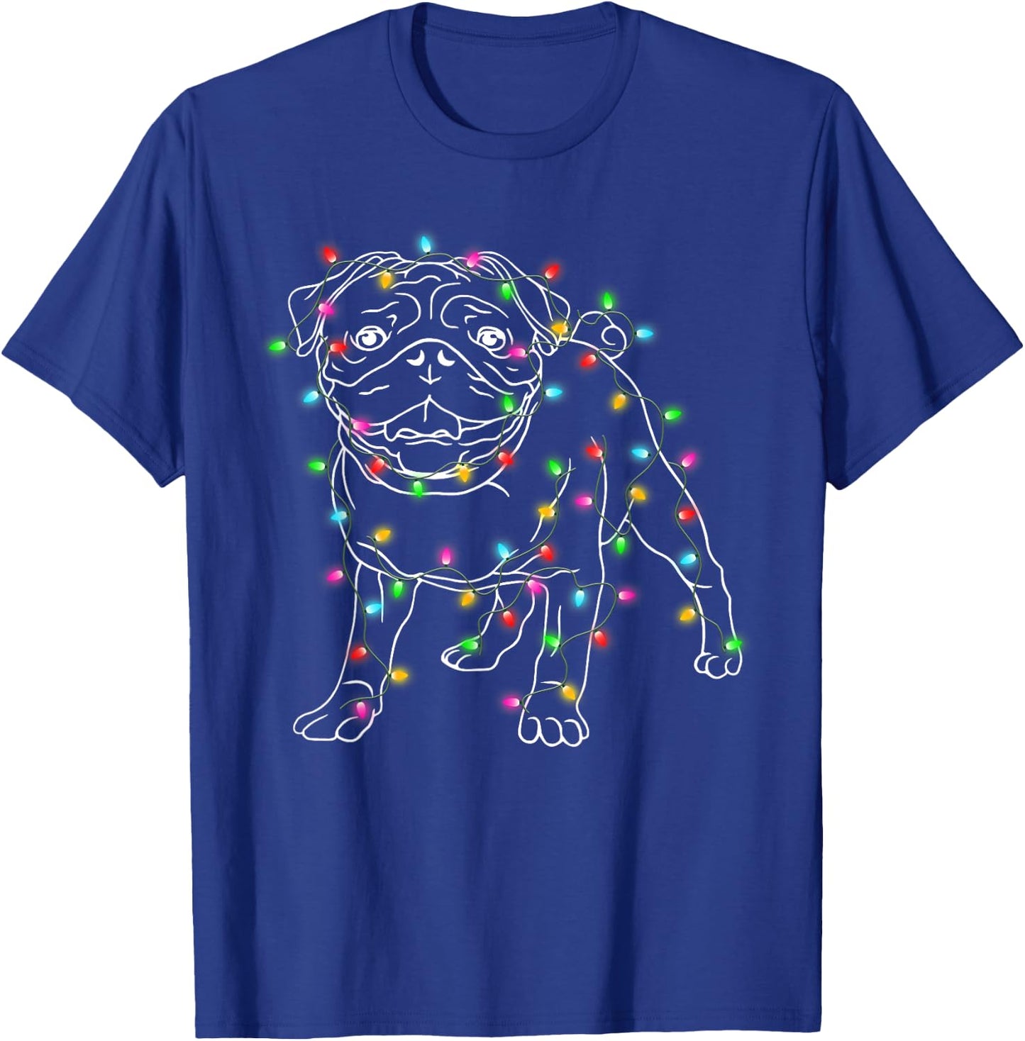Pug Dogs Tree Christmas Sweater Xmas Pet Animal Dog Gifts T-Shirt - T-Shirt | Royal