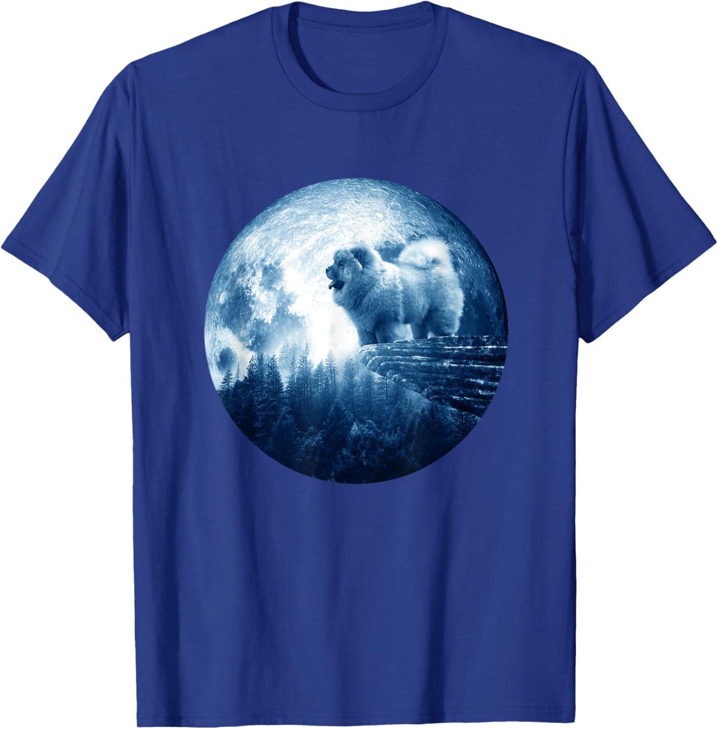 Rough Chow Chow Dog Moon Dog Mom Dad Women Men Dog Lovers T-Shirt - T-Shirt | Royal