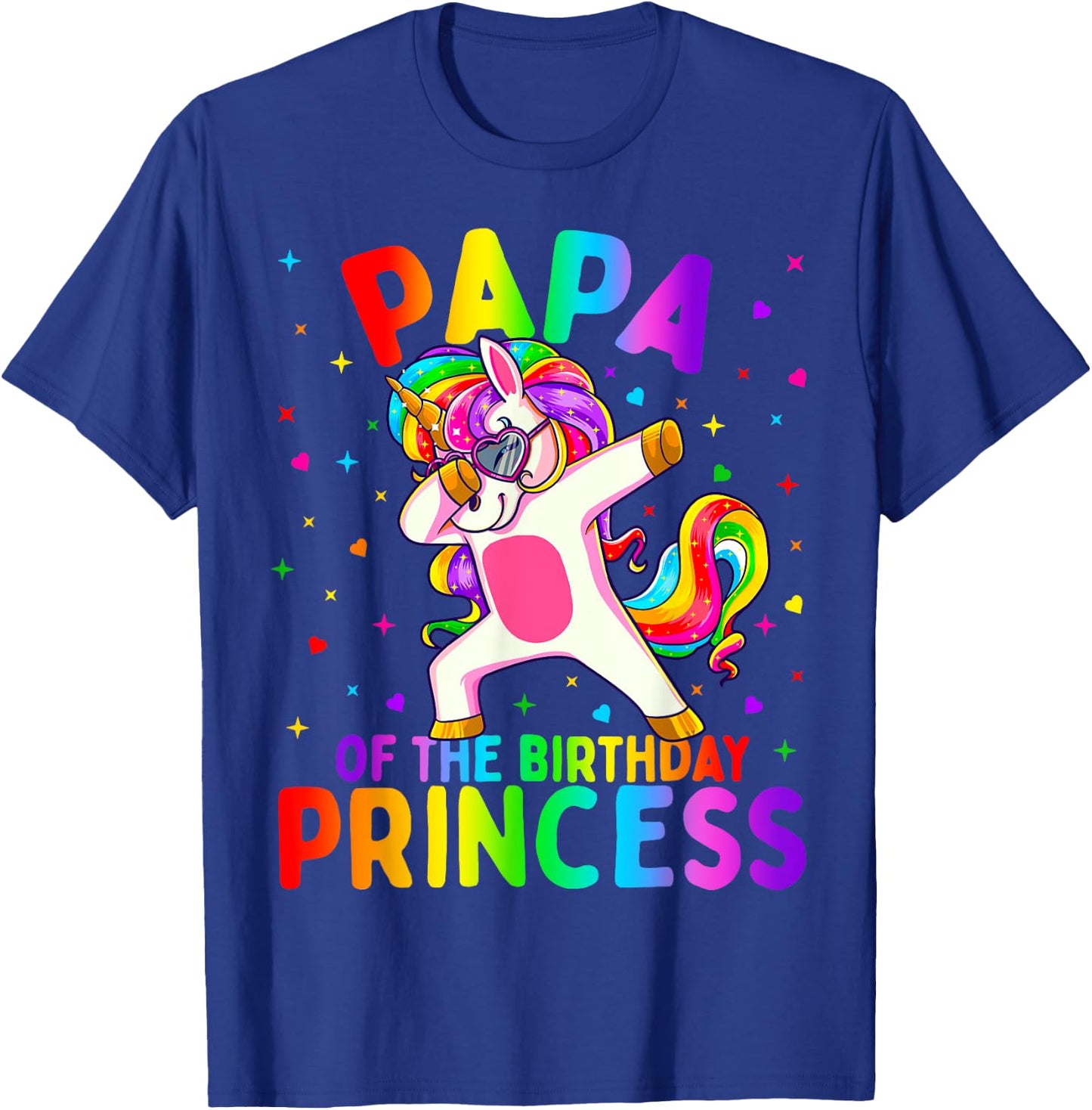 Papa of the Birthday Princess Girl Dabbing Unicorn T-Shirt - T-Shirt | Royal