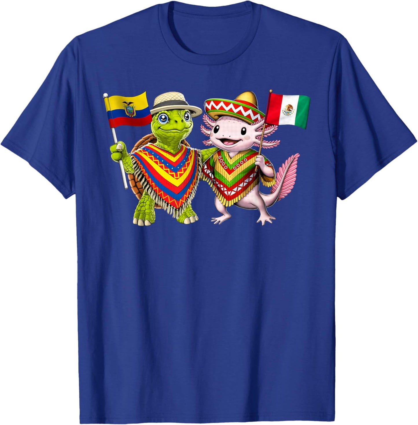 Ecuador Mexico Roots Ecuadorian Mexican Flag Proud Mexican T-Shirt - T-Shirt | Royal