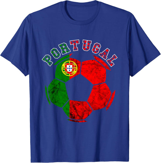 Futebol Portuguese Soccer Player Portugal Portuugese Flag T-Shirt - T-Shirt | Royal