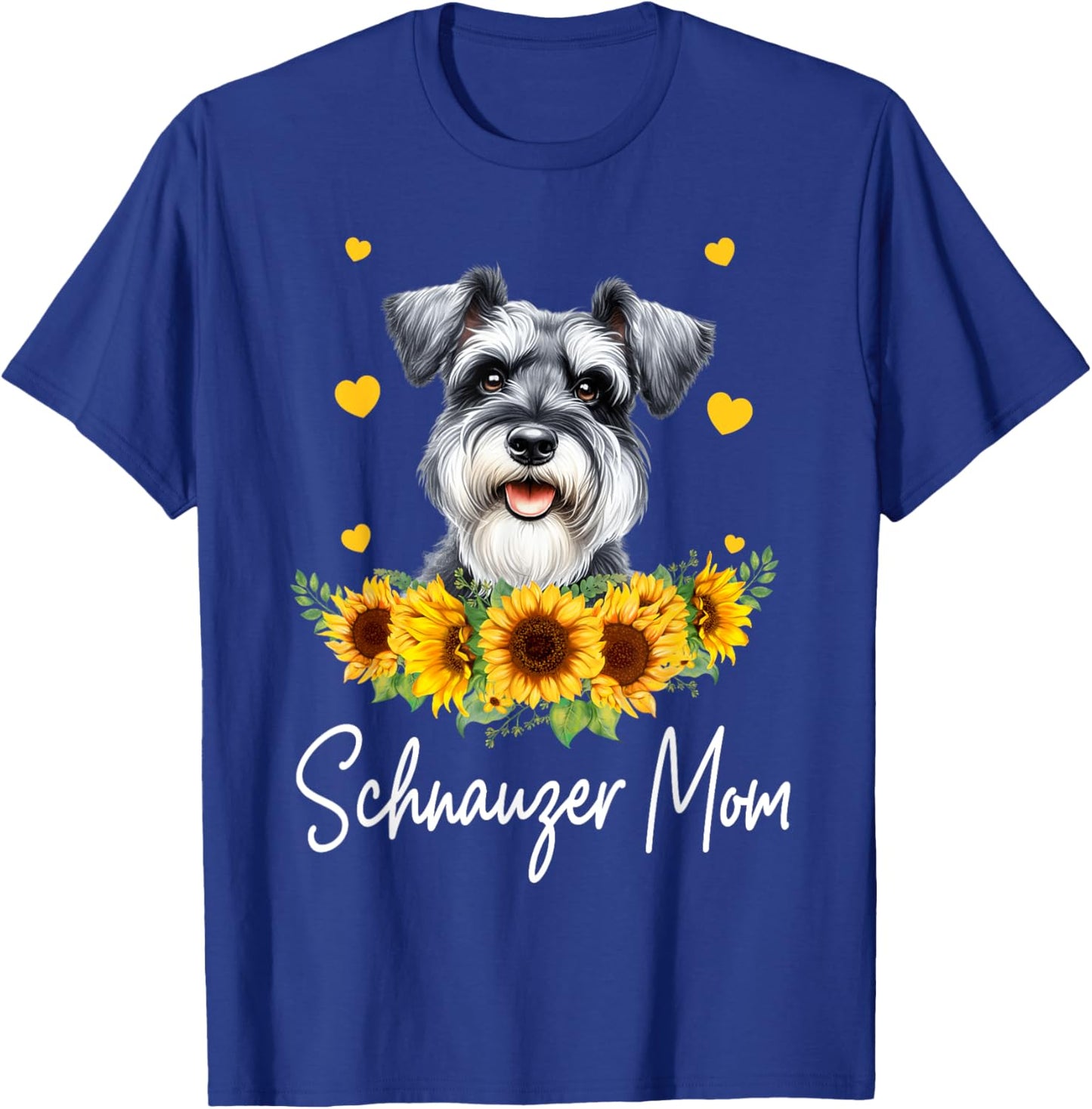 Sunflower Schnauzer Mom Dog Lover T-Shirt - T-Shirt | Royal