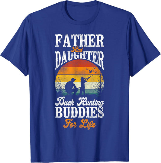 Duck Hunting Hunter Dad Daughter Vintage Father And Daughter T-Shirt - T-Shirt | Royal