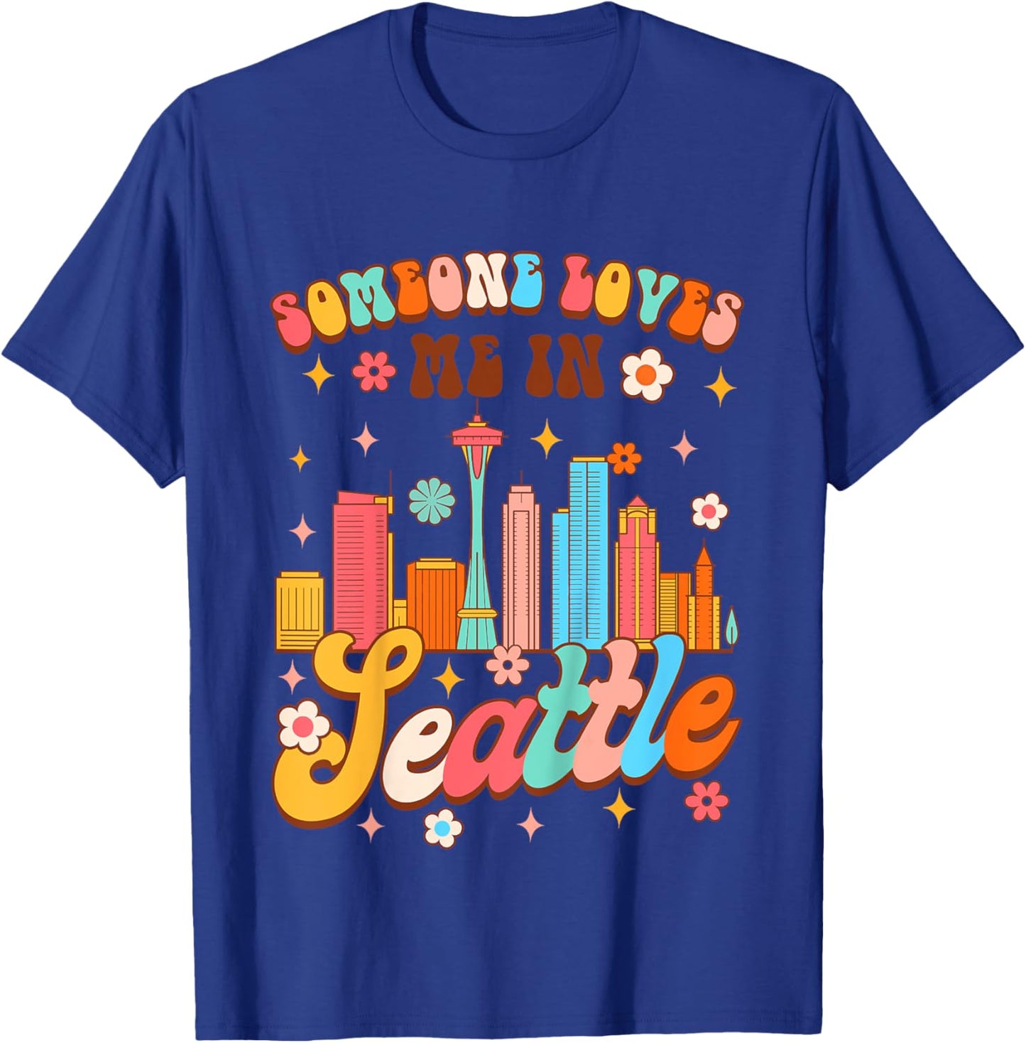 Kids Made In Seattle Baby Shower Someone Loves Me In Seattle T-Shirt - T-Shirt | Royal