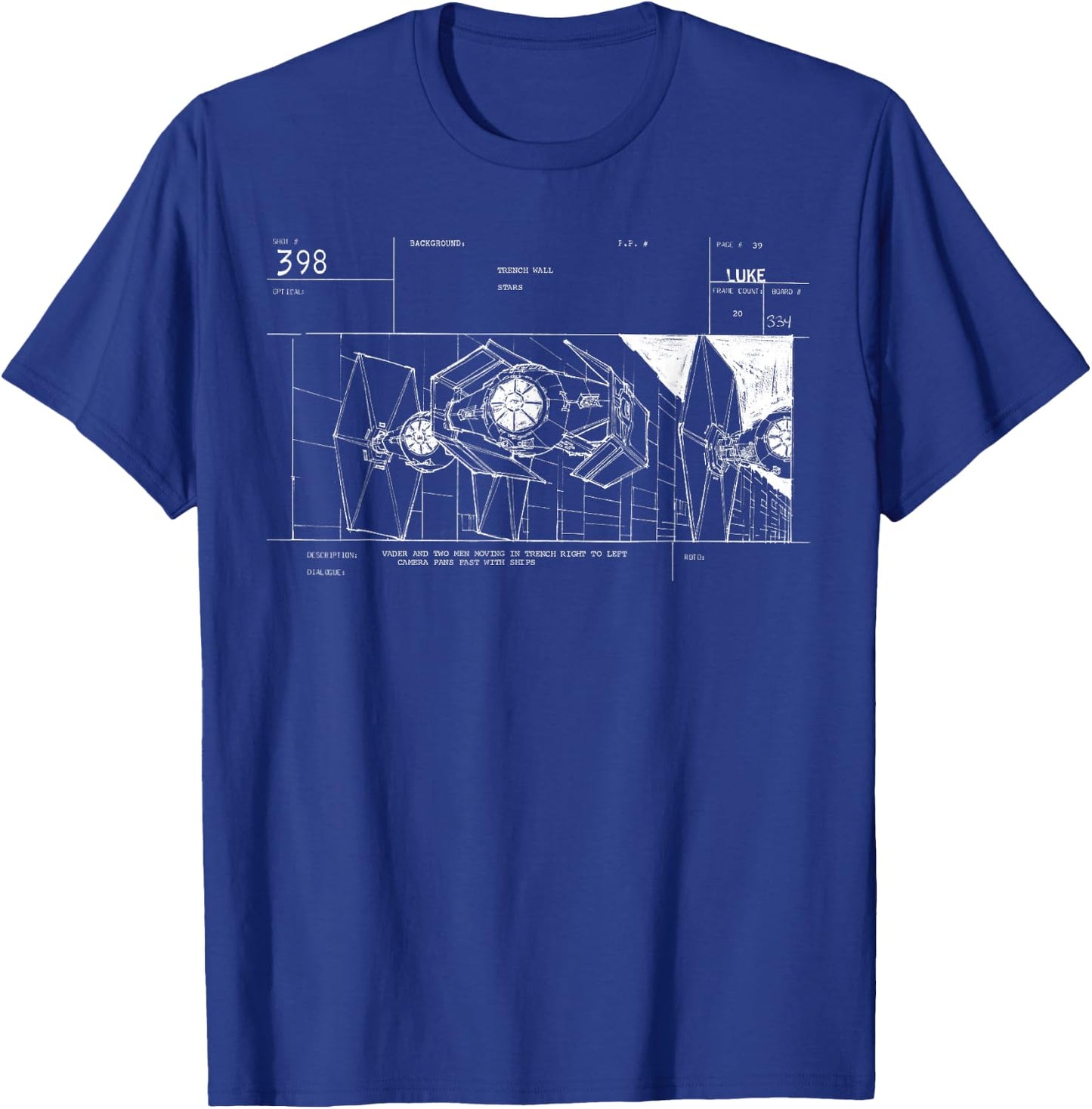 Star Wars TIE Fighters Retro Story Board Movie T-Shirt - T-Shirt | Royal