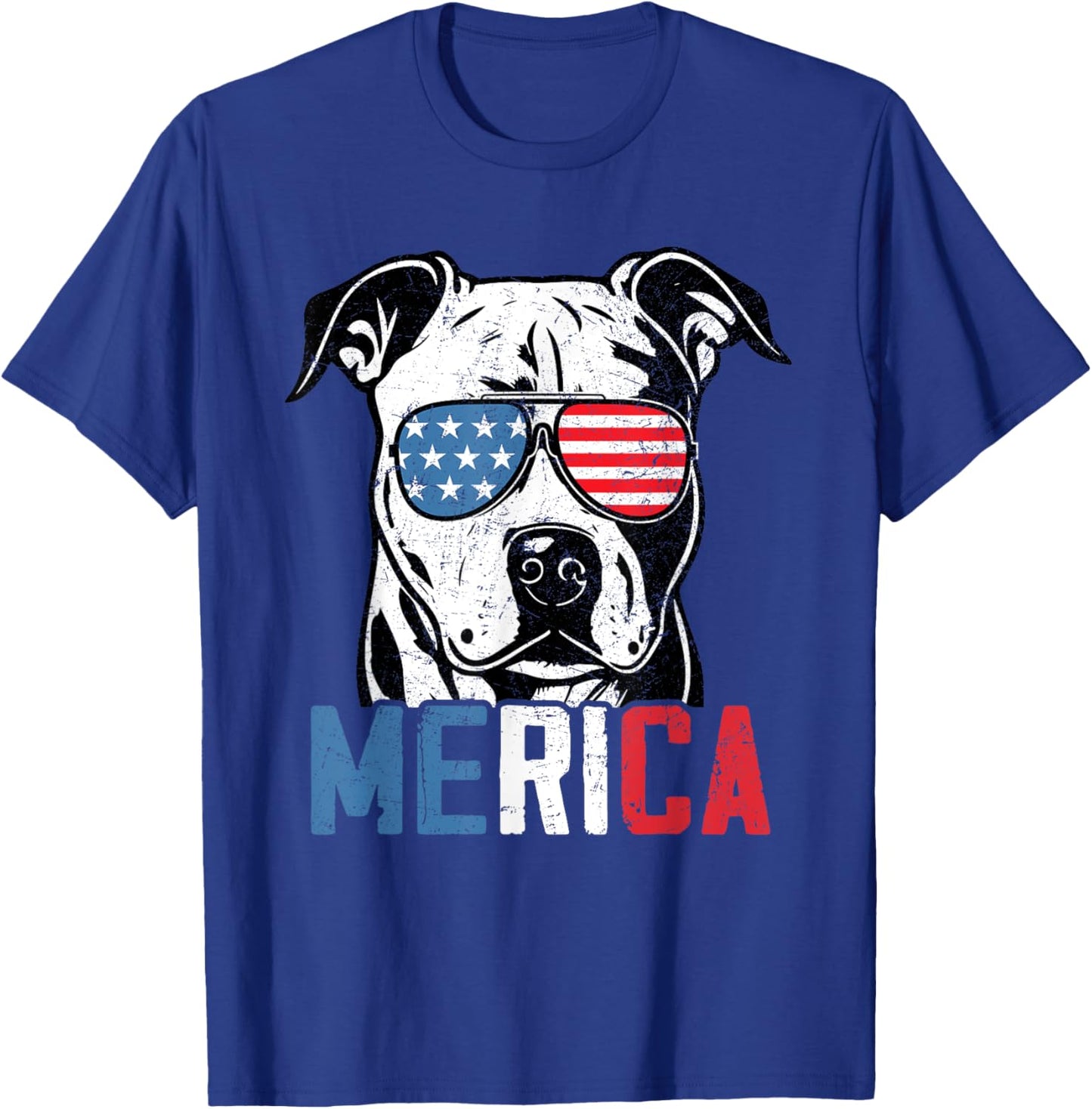 Patriotic Dogo Argentino Dog Merica 4th Of July Funny T-Shirt - T-Shirt | Royal