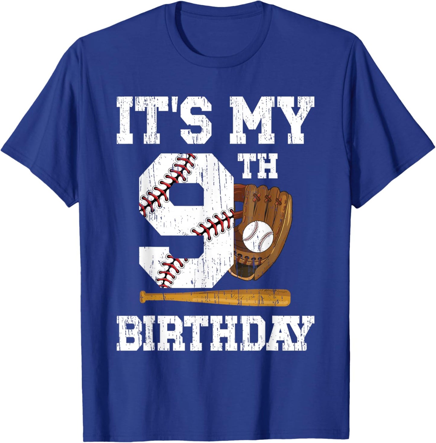 My 9th Birthday Baseball Boy Nine Year Old Baseball Player T-Shirt - T-Shirt | Royal