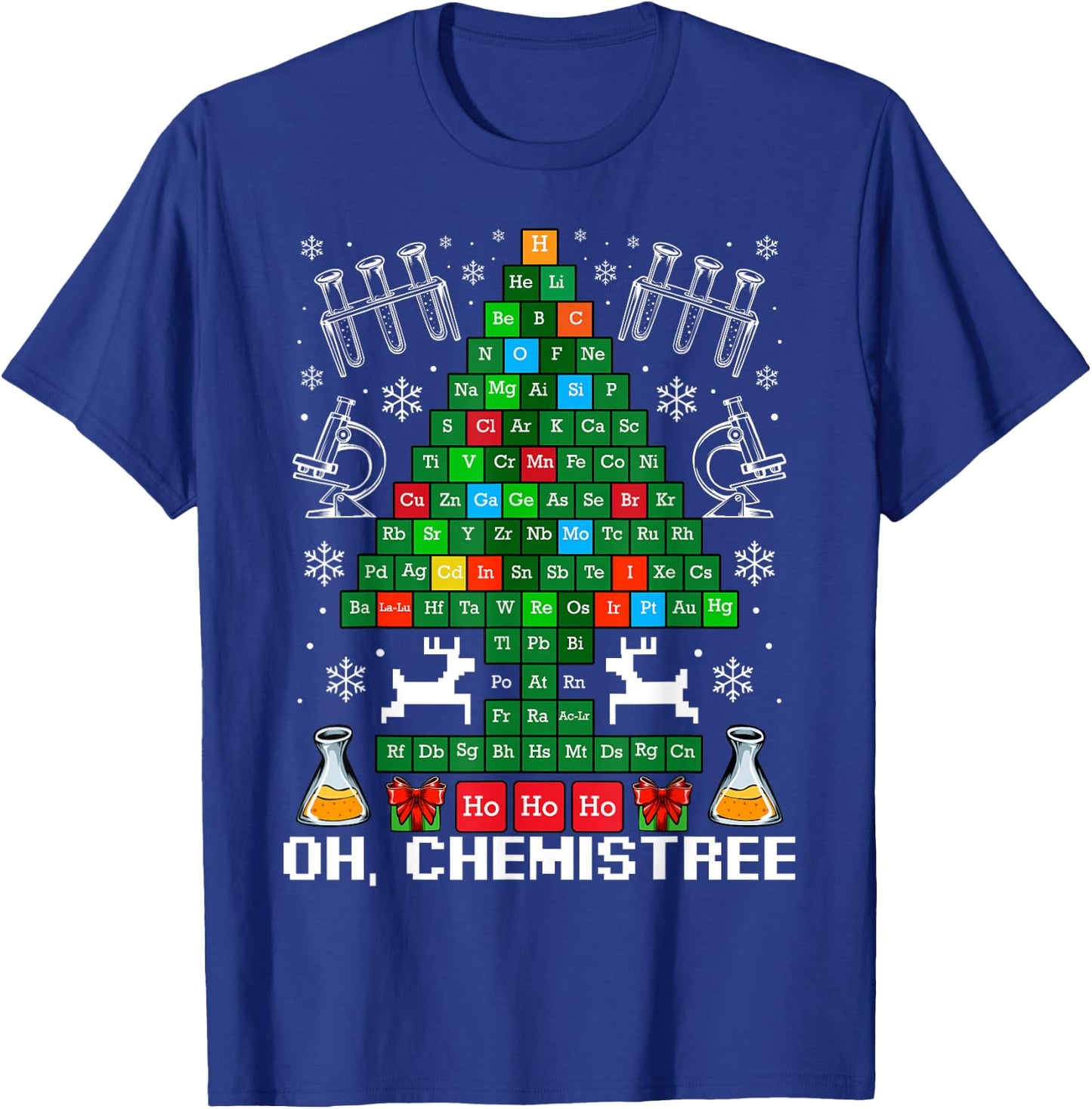 Oh Chemistree Christmas Tree Chemistry Science Funny T-Shirt - T-Shirt | Royal