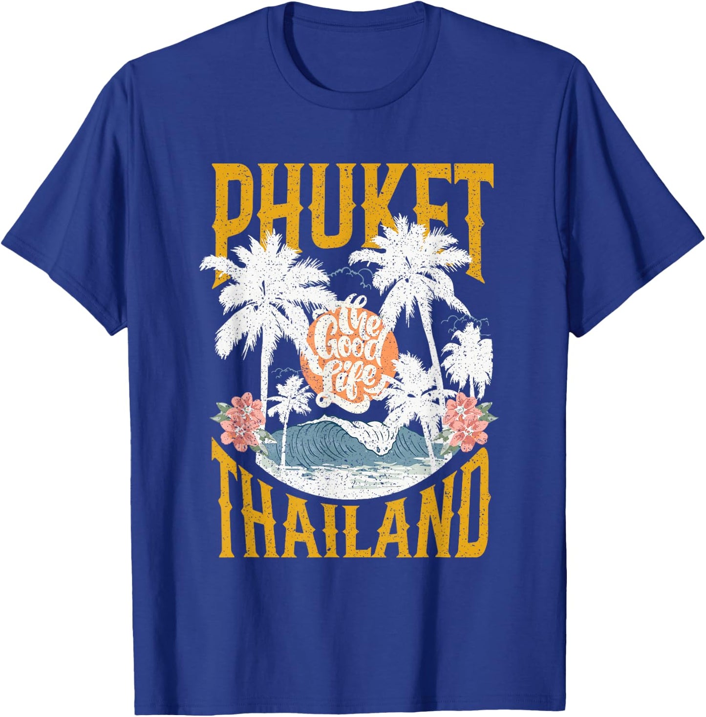 Vintage Retro Palm Trees Beach Vibes Phuket Thailand T-Shirt - T-Shirt | Royal