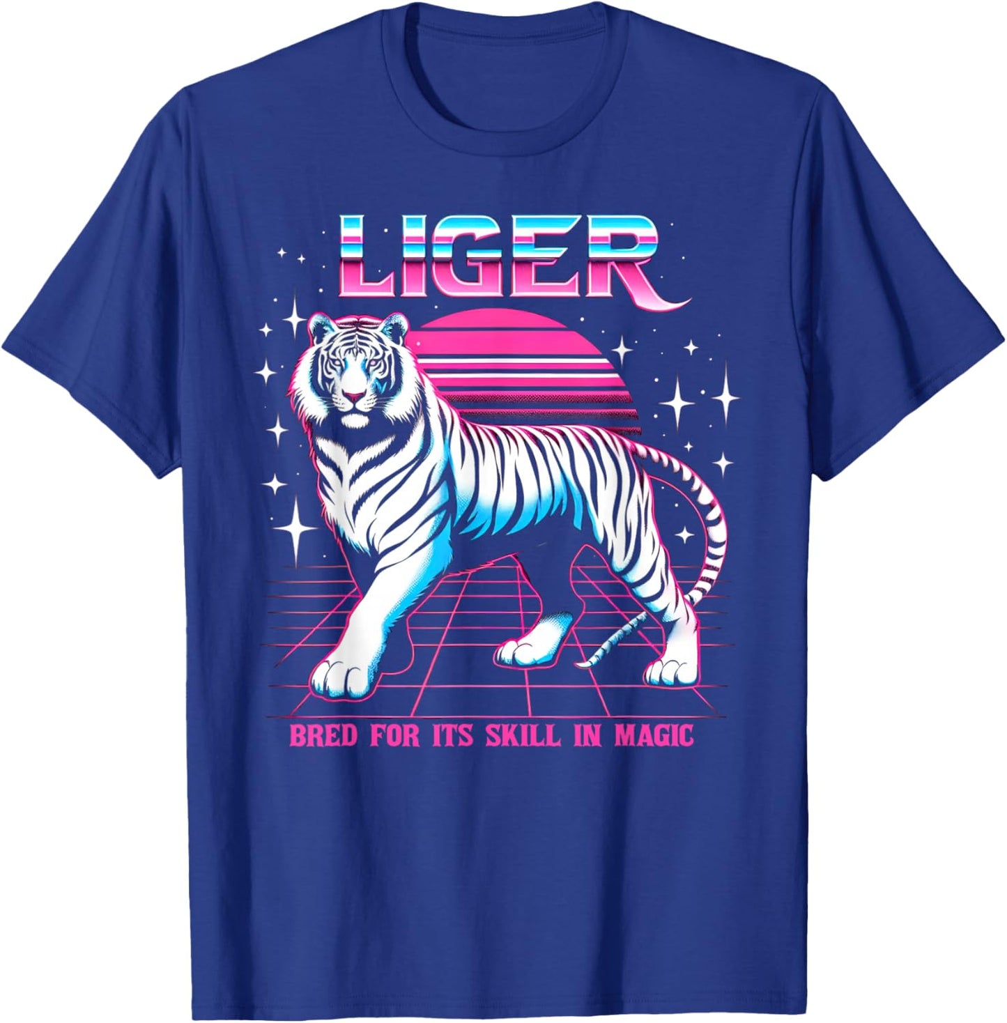 Liger Retro Vintage Tiger Lion Magic Beast Graphic T-Shirt - T-Shirt | Royal