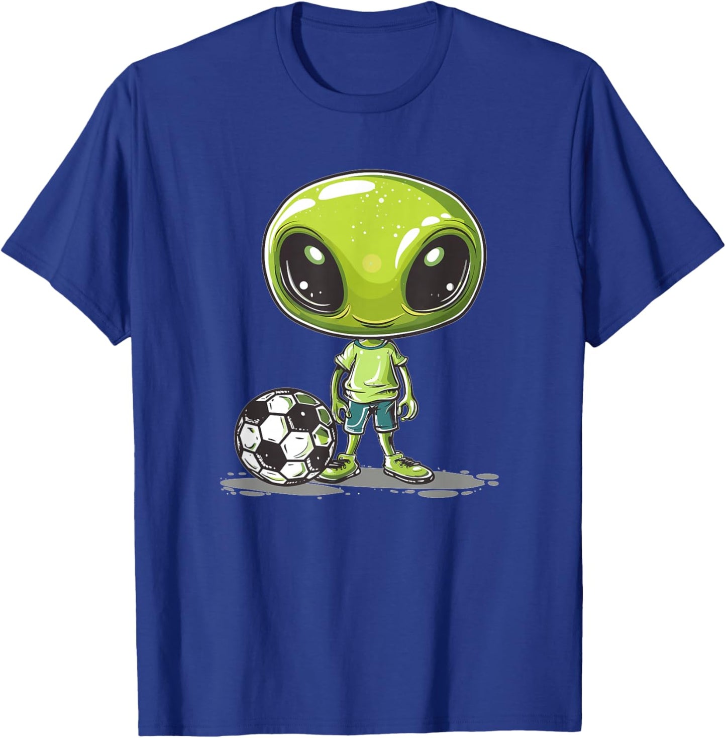 Cute Alien Soccer I Kids Soccer Alien T-Shirt - T-Shirt | Royal