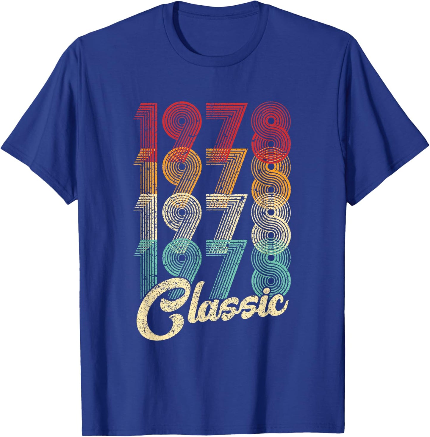 48 Years Old Gifts Vintage Born In 1978 Retro 48th Birthday T-Shirt - T-Shirt | Royal