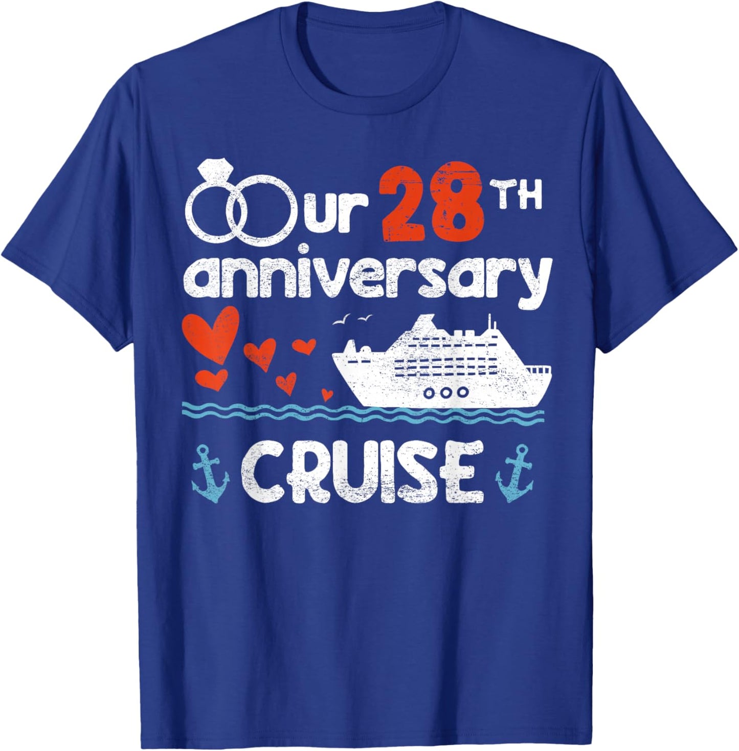Our 28th Wedding Anniversary Cruise 28 Years Anniversary T-Shirt - T-Shirt | Royal