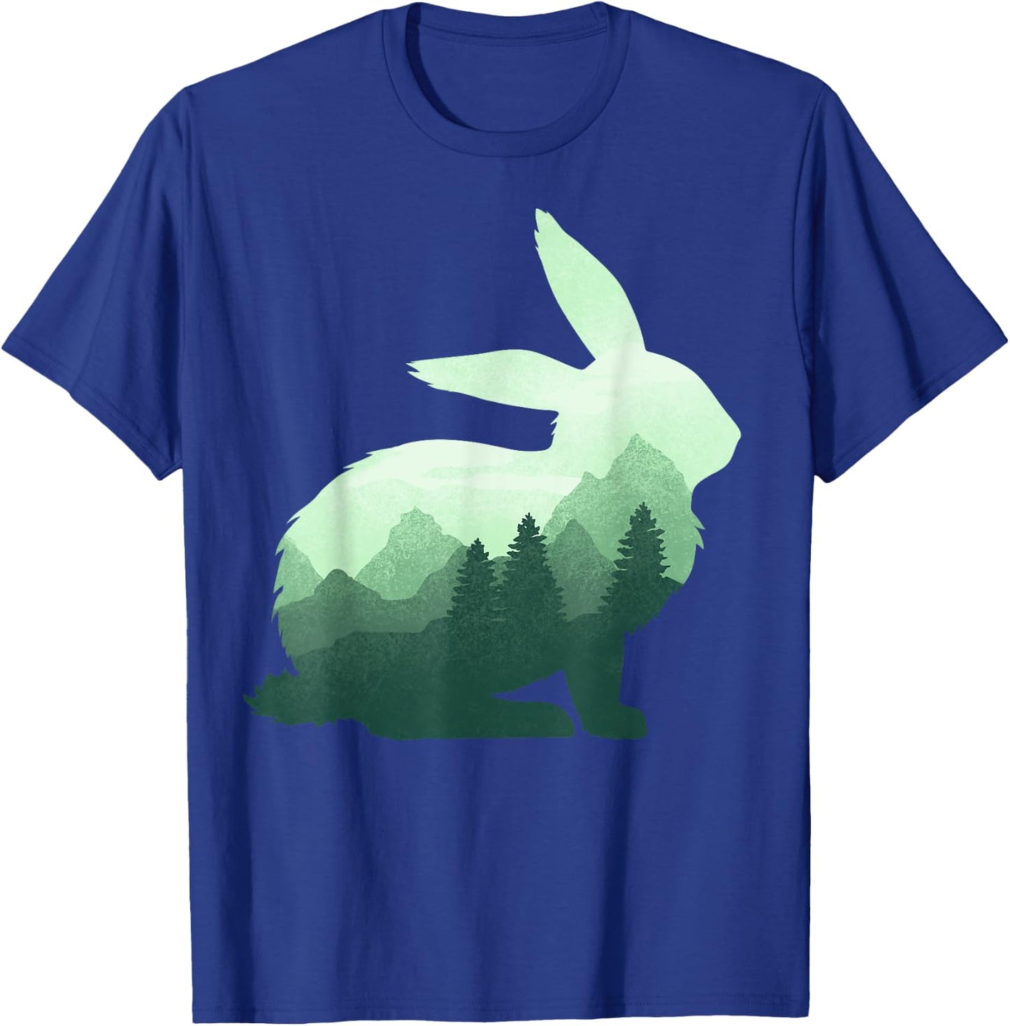 Rabbit Bunny Hare Double Exposure Surreal Wildlife Animal T-Shirt - T-Shirt | Royal