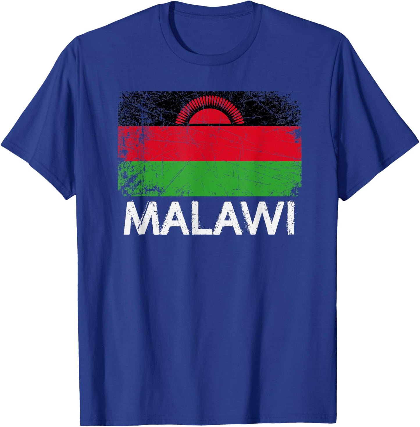 Malawian Flag | Vintage Made In Malawi Gift T-Shirt - T-Shirt | Royal