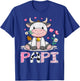 Papi Cute Cow Moo Farmer Birthday Family Matching T-Shirt - T-Shirt | Royal