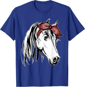 Horse Bandana for Equestrian Horseback Riding Horse Lover T-Shirt - T-Shirt | Royal