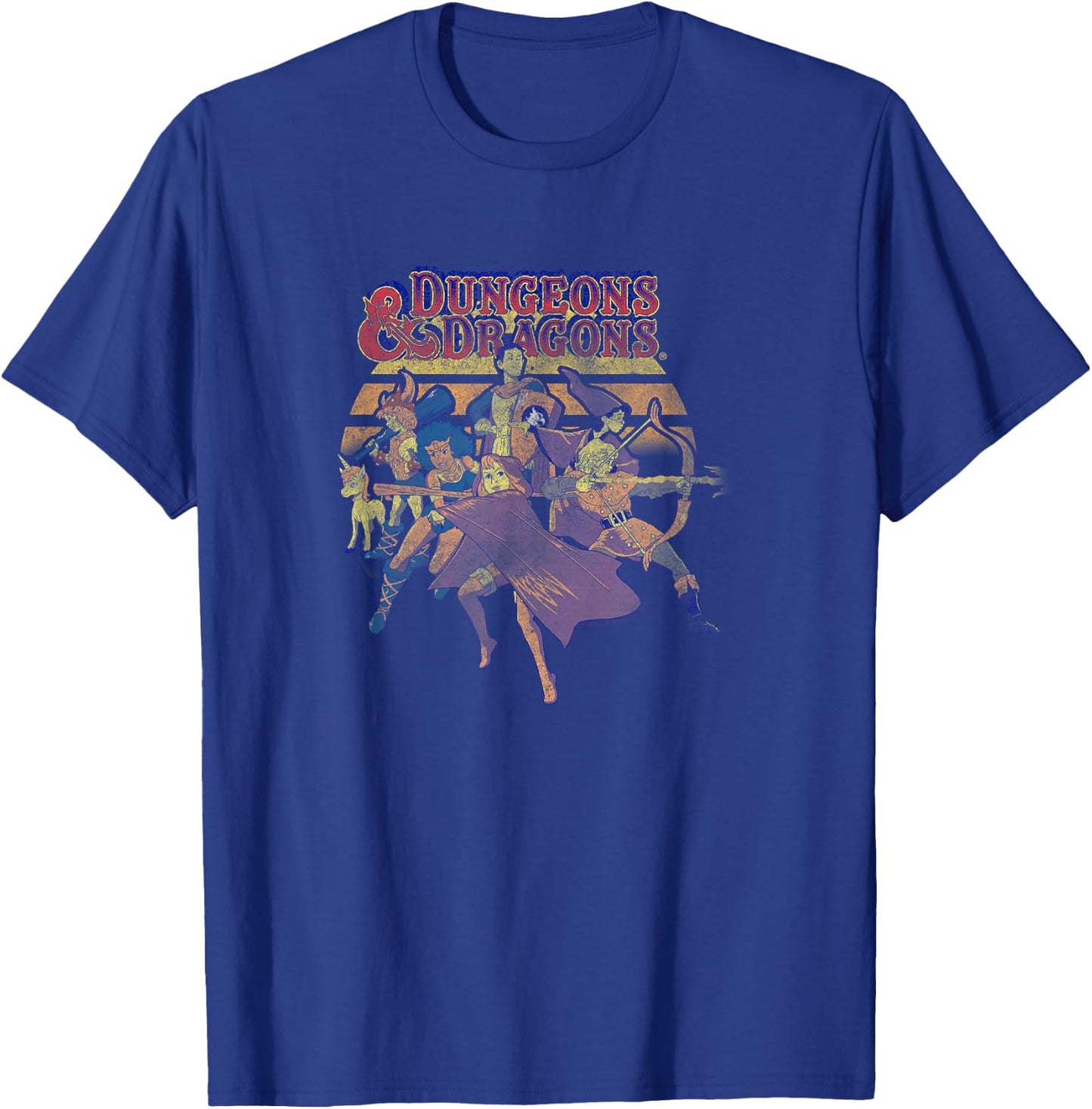 Dungeons & Dragons Retro Characters Action Pose T-Shirt - T-Shirt | Royal
