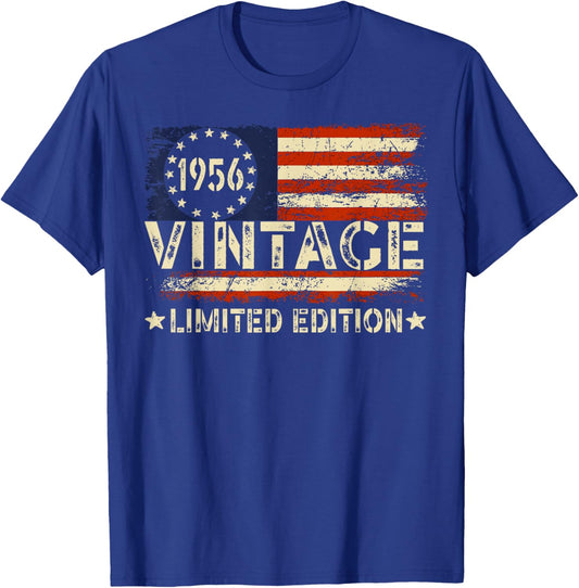 Vintage 1956 Limited Edition 68 Year Old Retro 68th Birthday T-Shirt - T-Shirt | Royal