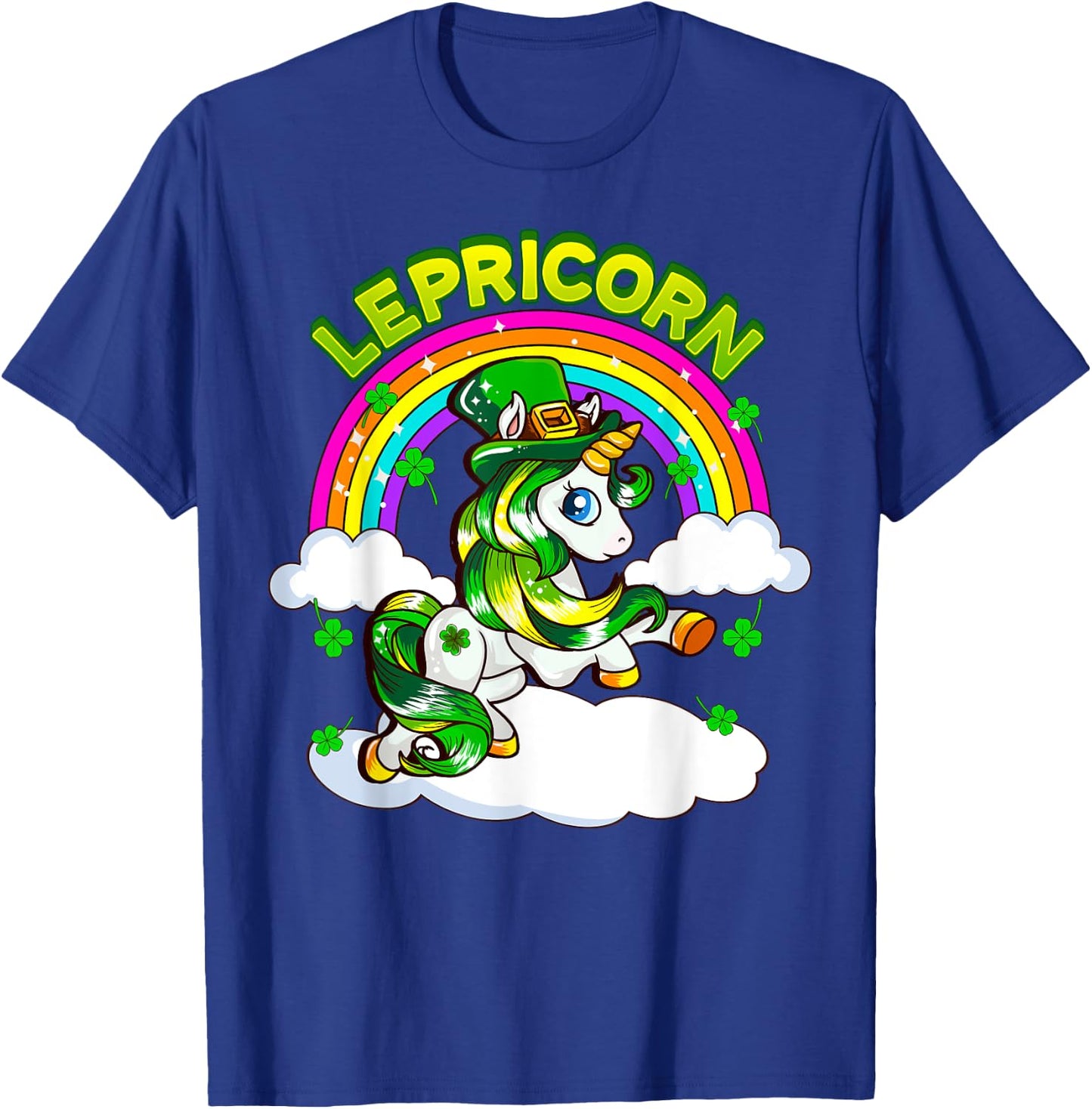 St Patricks Day Girls Unicorn Irish Lepricorn Girls Women T-Shirt - T-Shirt | Royal