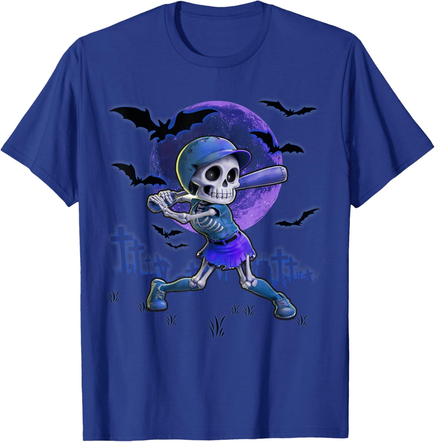 Softball Halloween Spooky Season Trick or Treating T-Shirt - T-Shirt | Royal
