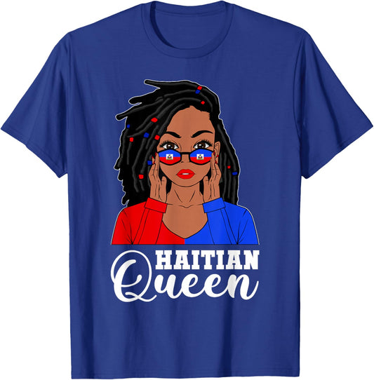 Loc'd Hair Haitian Girl Black Woman Haiti Haitian Queen T-Shirt - T-Shirt | Royal