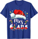 Mr and Mrs Claus Couples Matching Christmas Pajamas Santa T-Shirt - T-Shirt | Royal