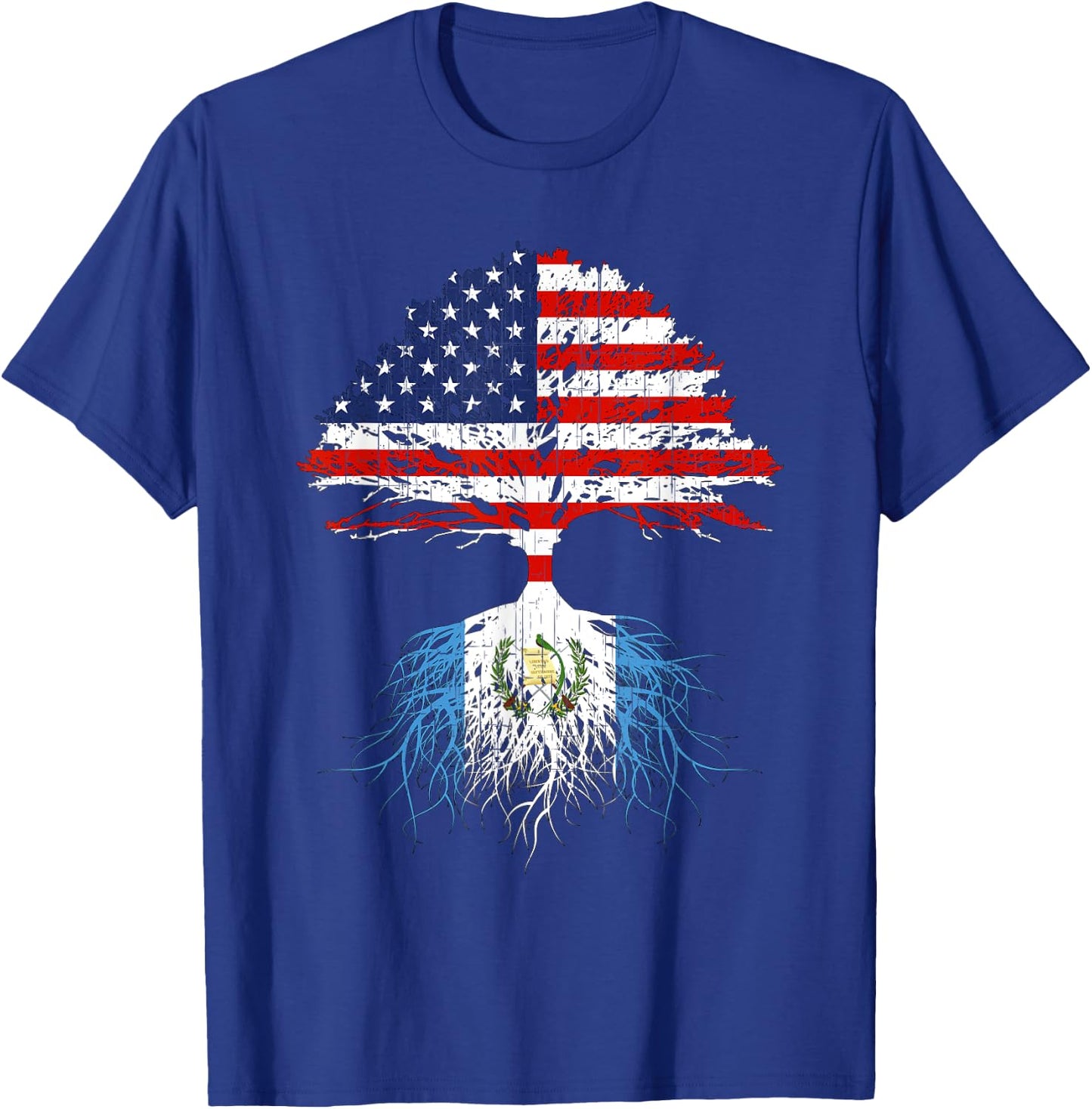 Guatemala Roots Guatemalan American Flag US Naturalization T-Shirt - T-Shirt | Royal
