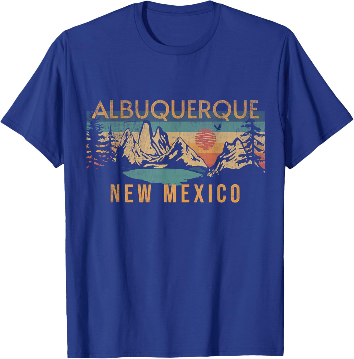 Albuquerque New Mexico USA Outdoor Vintage Albuquerque Blue Short Sleeve Classic Fit -Adults, Kids S T-Shirt - T-Shirt | Royal