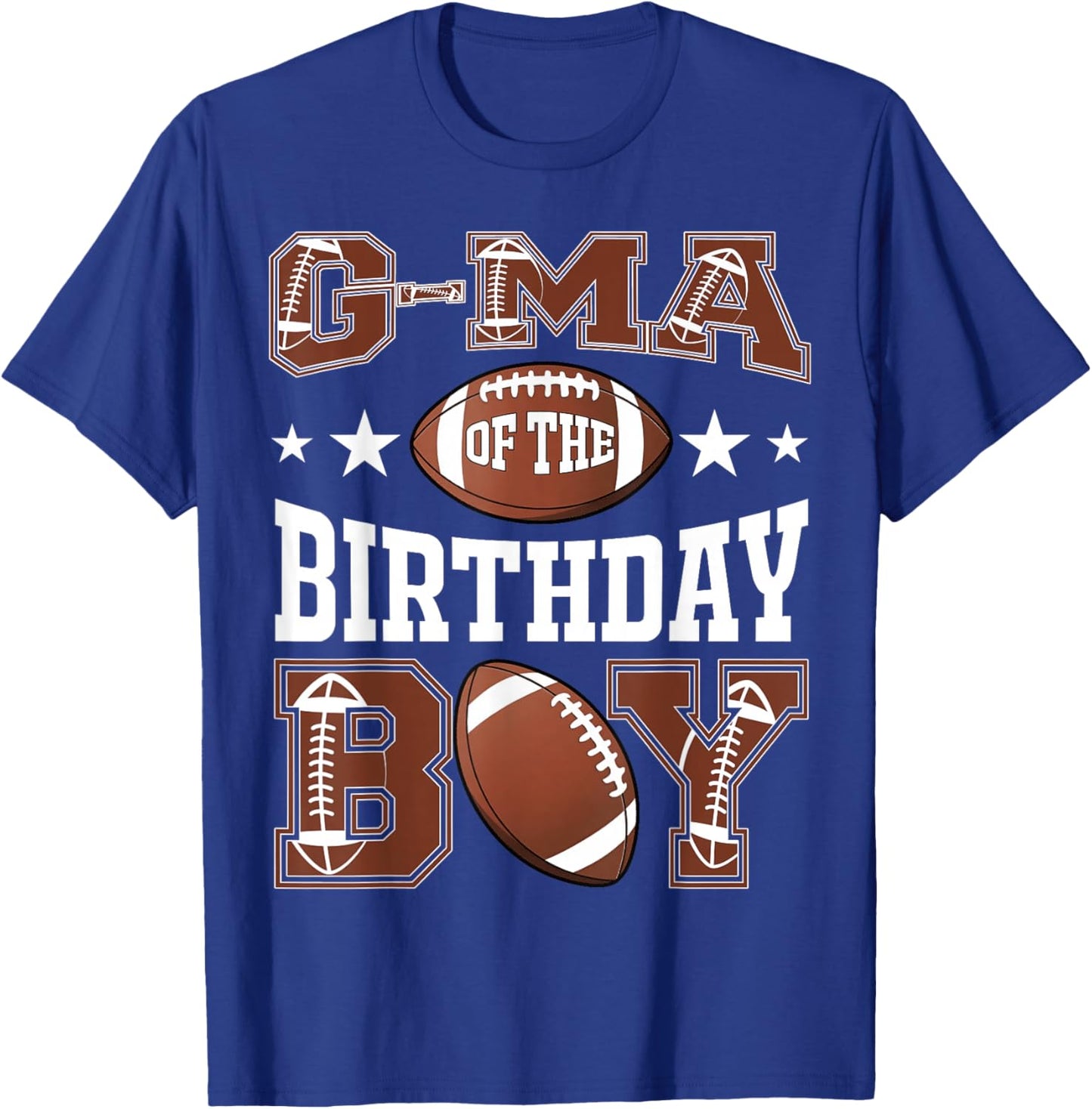 G-Ma Of The Birthday Boy Football Game Day T-Shirt - T-Shirt | Royal