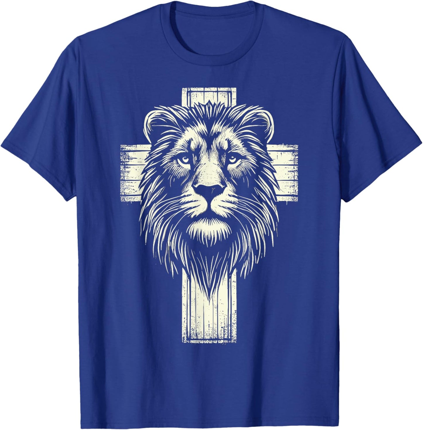 Lion of Judah Christian Lion Cross T-Shirt - T-Shirt | Royal