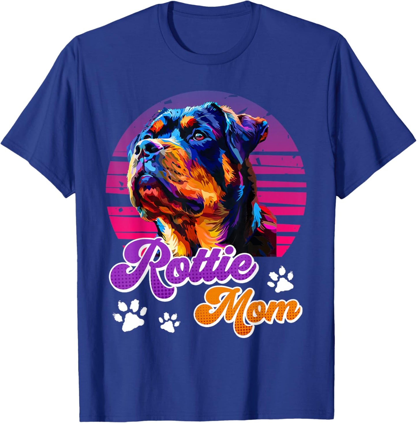 ROTTIE MOM Dog Moms Rottweiler Cool Women Vintage T-Shirt - T-Shirt | Royal