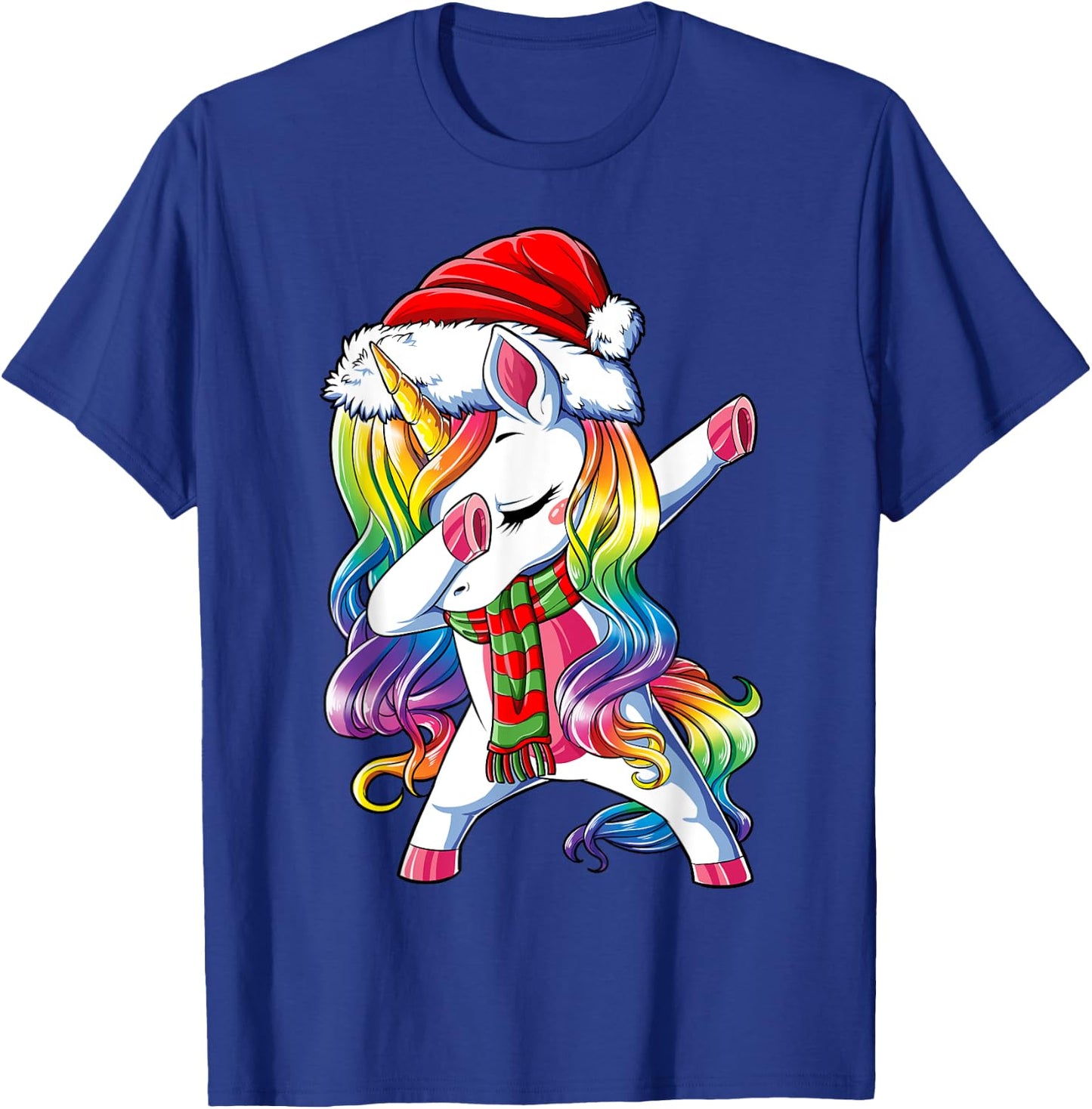 Dabbing Unicorn Santa Christmas Kids Girls Women Xmas Dab T-Shirt - T-Shirt | Royal