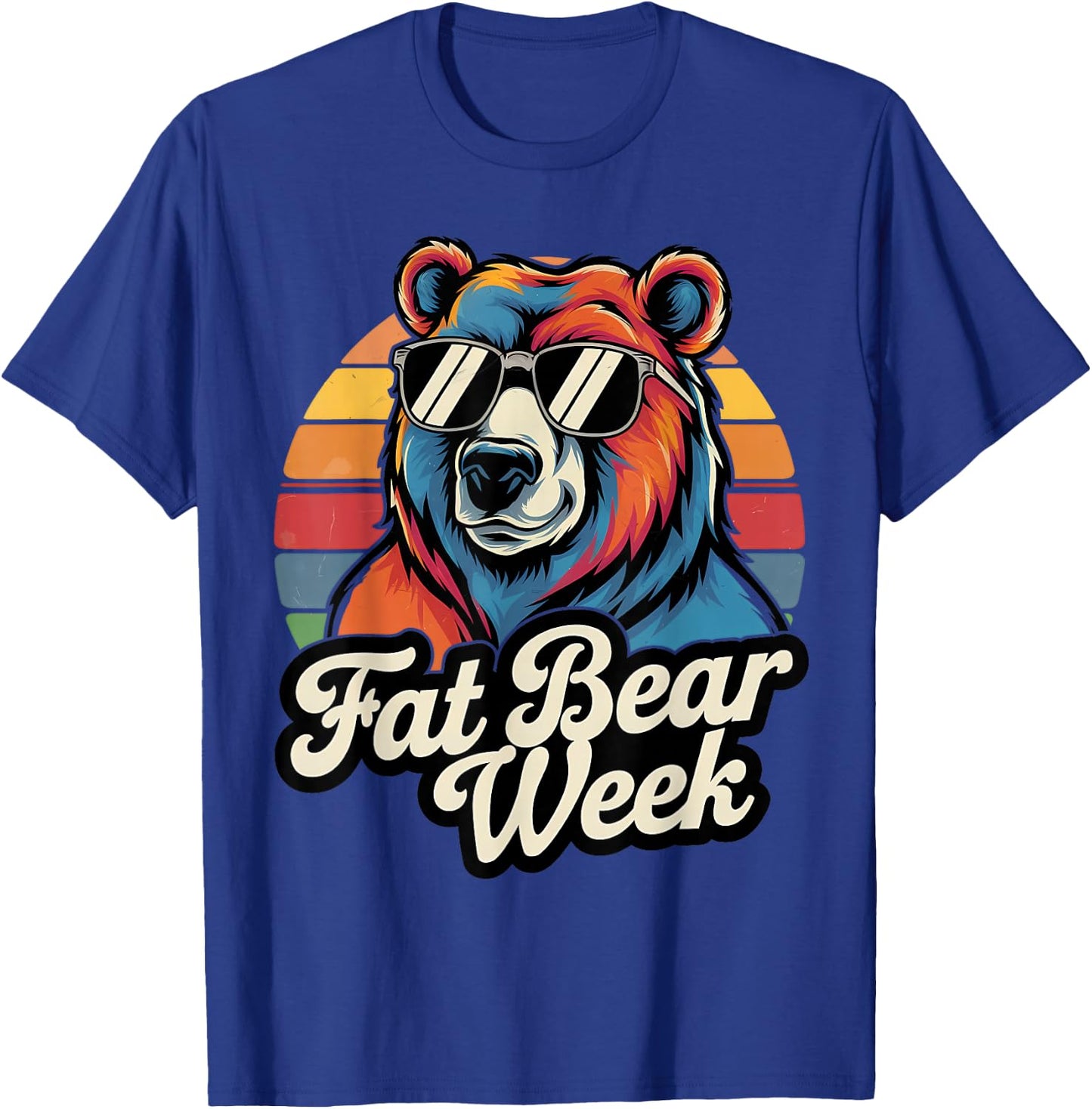 Fat Bear Week Retro Bear Sunglasses Nature Lovers T-Shirt - T-Shirt | Royal