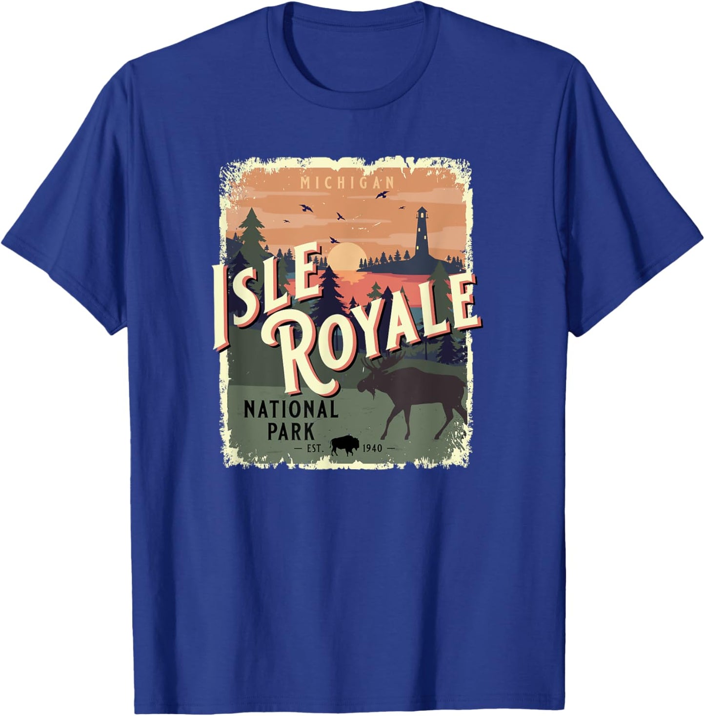 Isle Royale National Park Michigan Vintage Travel Souvenir T-Shirt - T-Shirt | Royal