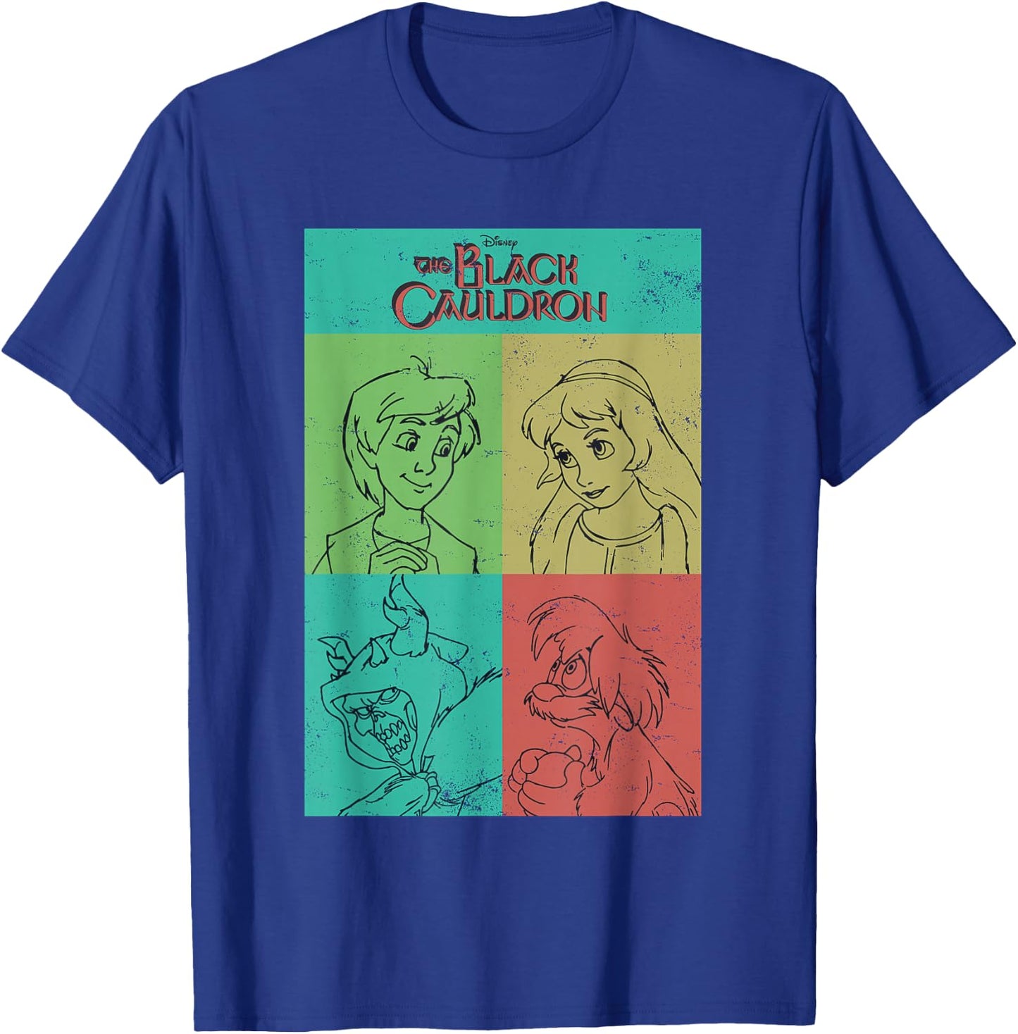 Disney The Black Cauldron Character Grid T-Shirt - T-Shirt | Royal