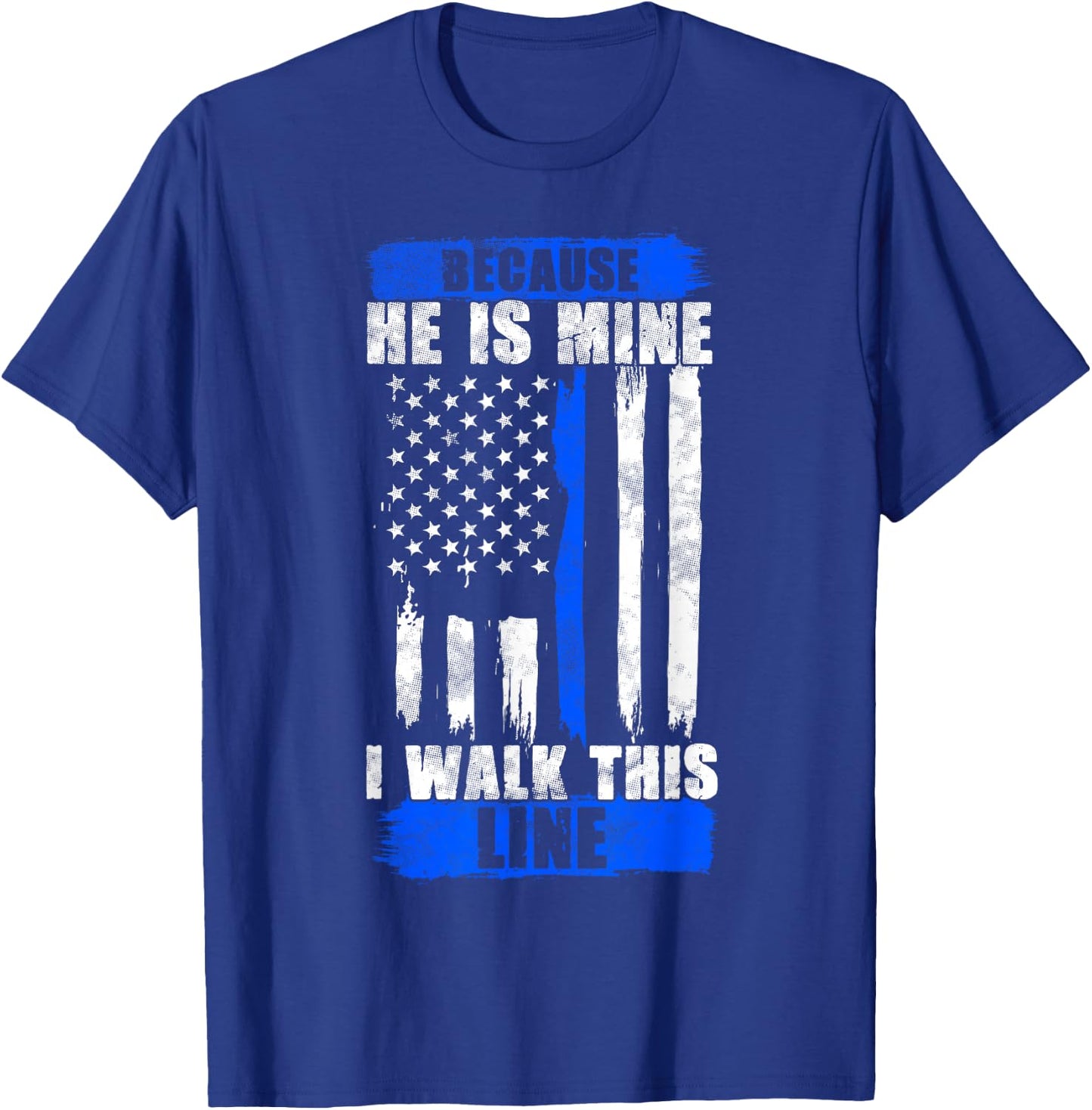 Police Wife Shirt Thin Blue Line Gift Police Girlfriend T-Shirt - T-Shirt | Royal