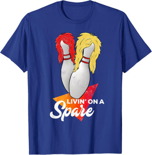Living On A Spare Bowling League Team T-Shirt - T-Shirt | Royal