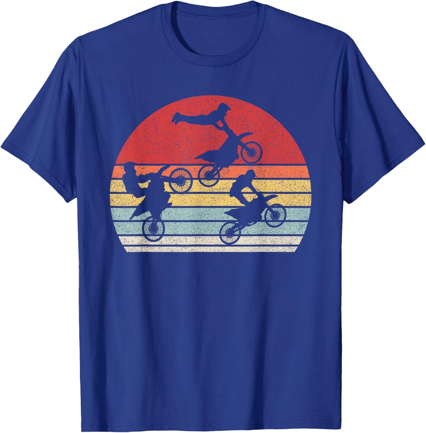 Vintage Retro Dirt Bike Boys Kids Gifts Motocross T-Shirt - T-Shirt | Royal