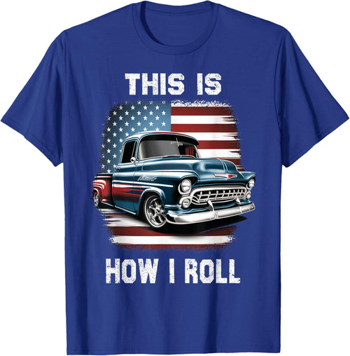 Classic Old Pickup Truck American Flag 4th of July Patriotic
