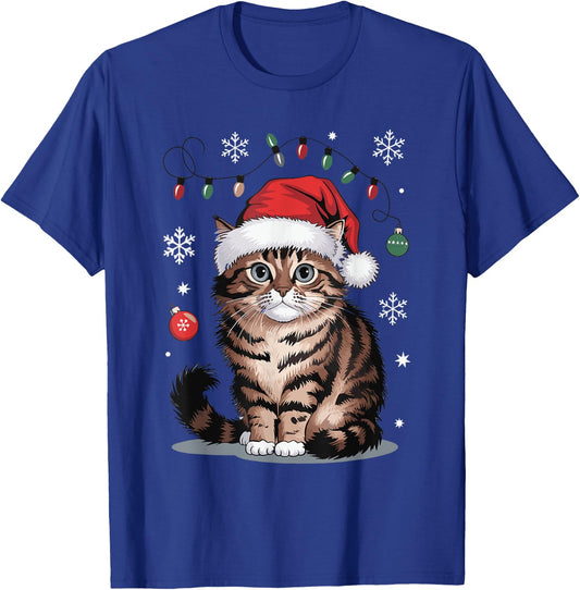 Cat Christmas T-Shirt - T-Shirt | Royal