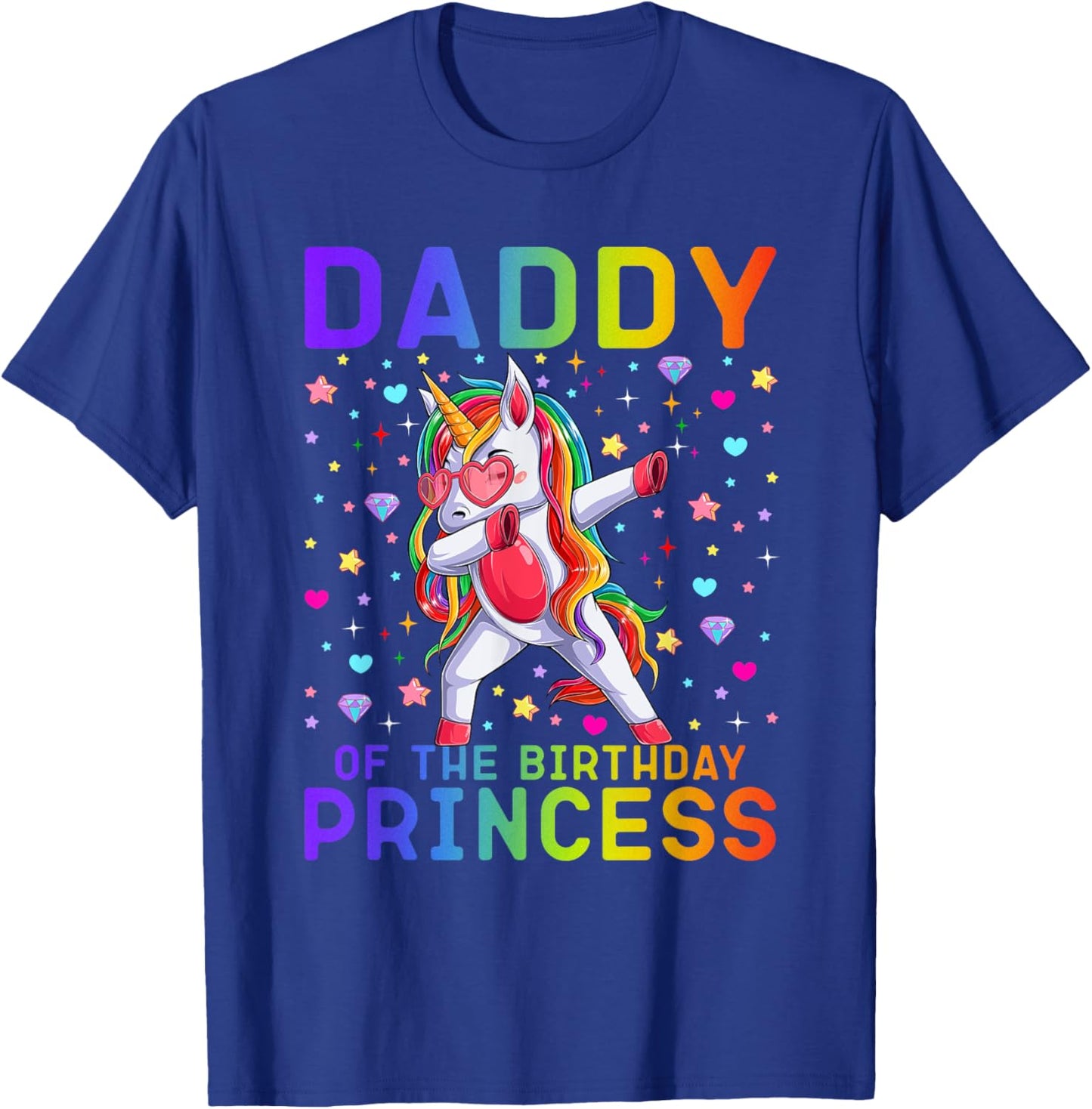 Daddy of the Birthday Princess Girl Dabbing Unicorn Dadacorn T-Shirt - T-Shirt | Royal