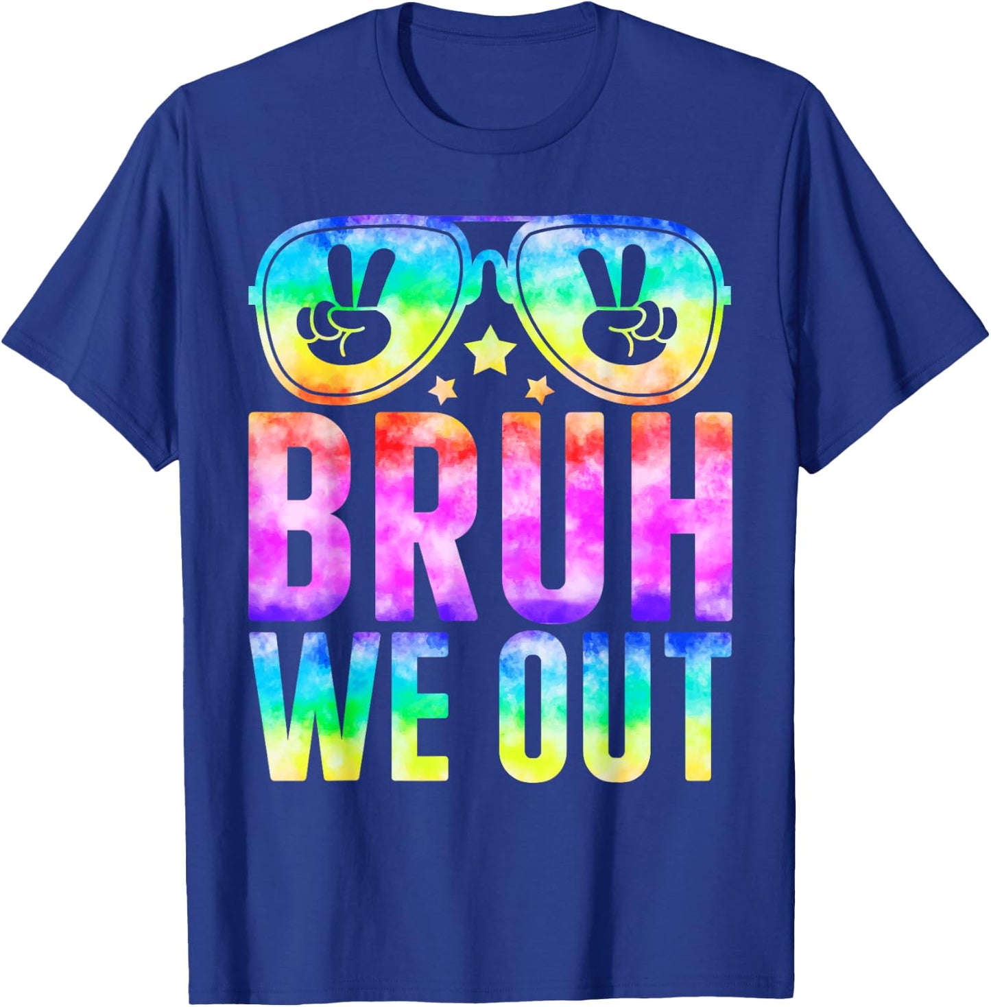 Bruh We Out Cute Sunglass End Of School Year Teacher Summer T-Shirt - T-Shirt | Royal