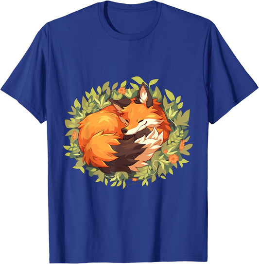Fox Sleeping Animal Wildlife T-Shirt - T-Shirt | Royal