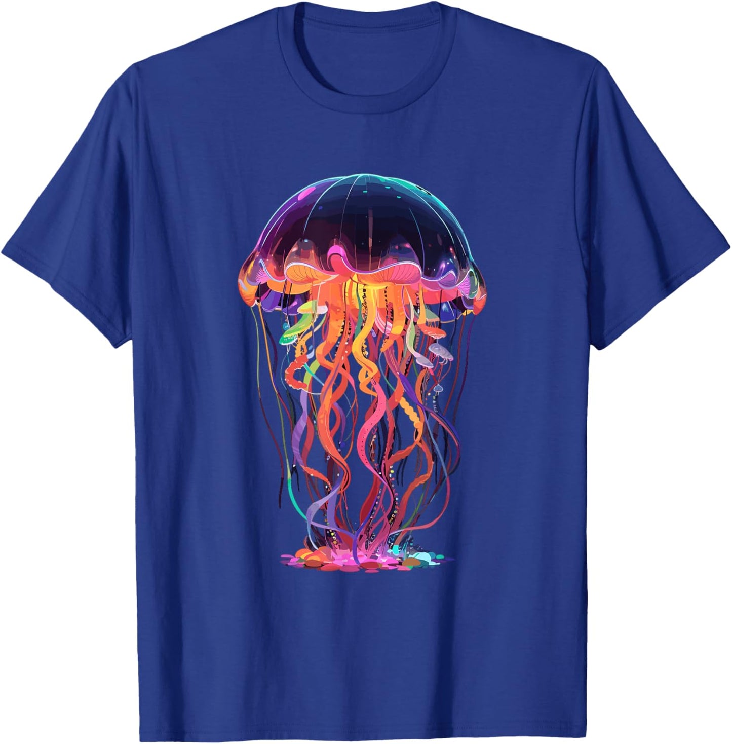 Vibrant Glowing Rainbow Colors Jellyfish T-Shirt - T-Shirt | Royal