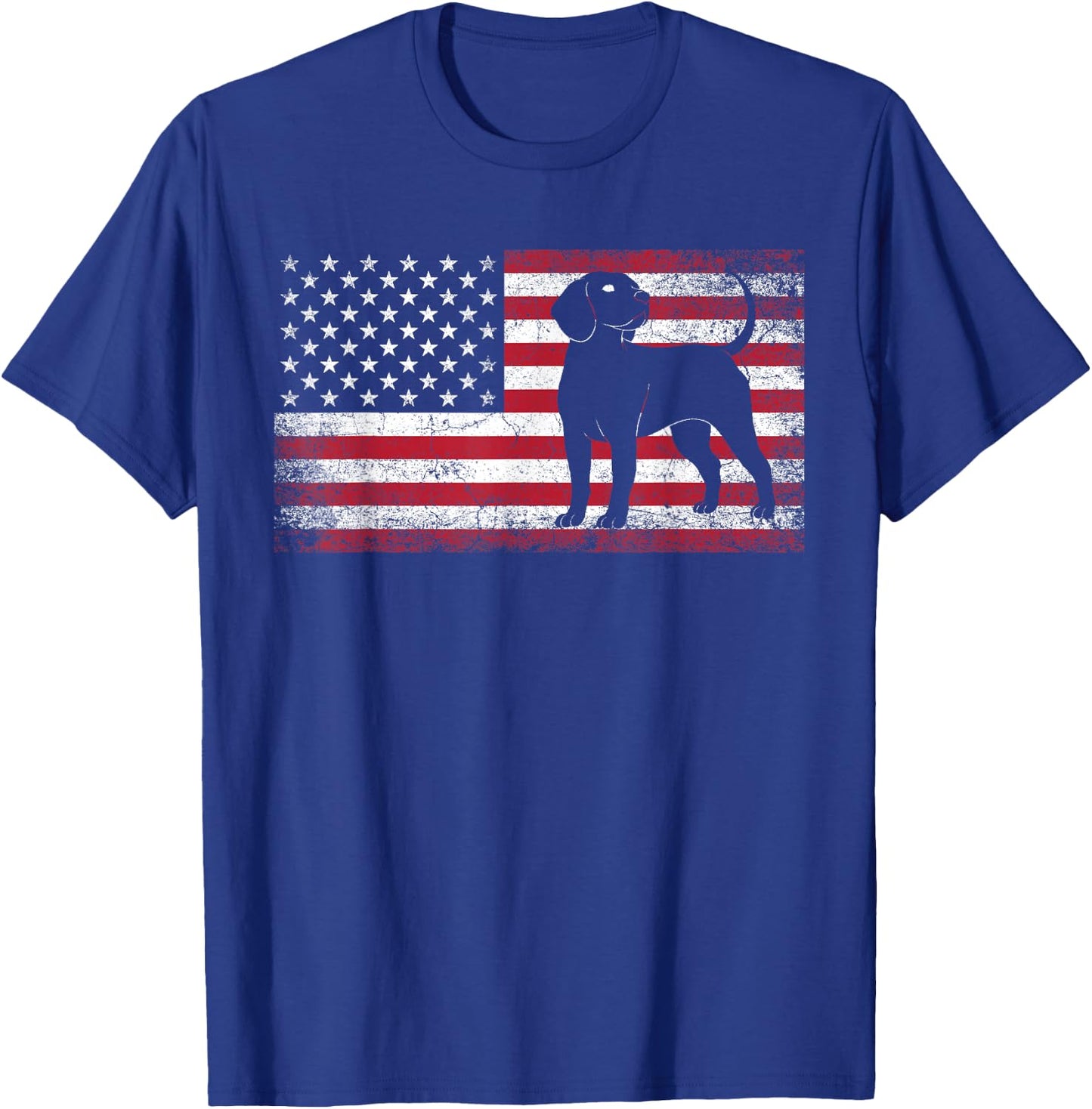 Beagle Dog 4th of July American Flag USA America Patriotic T-Shirt - T-Shirt | Royal