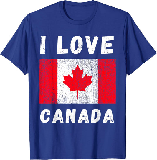I Love Canada Heart Canadian Family Travel Souvenir T-Shirt - T-Shirt | Royal
