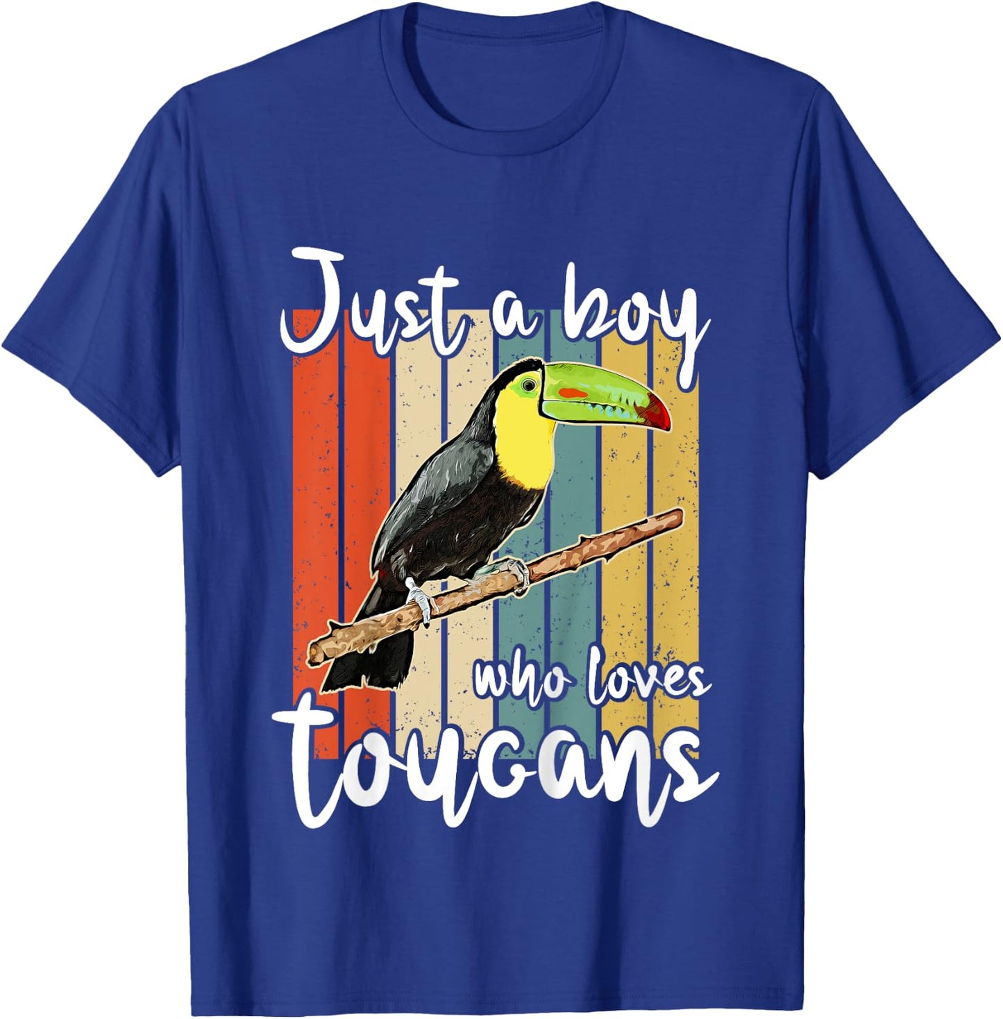 Kids Just A Boy Who Loves Toucans Retro Toucan T-Shirt - T-Shirt | Royal