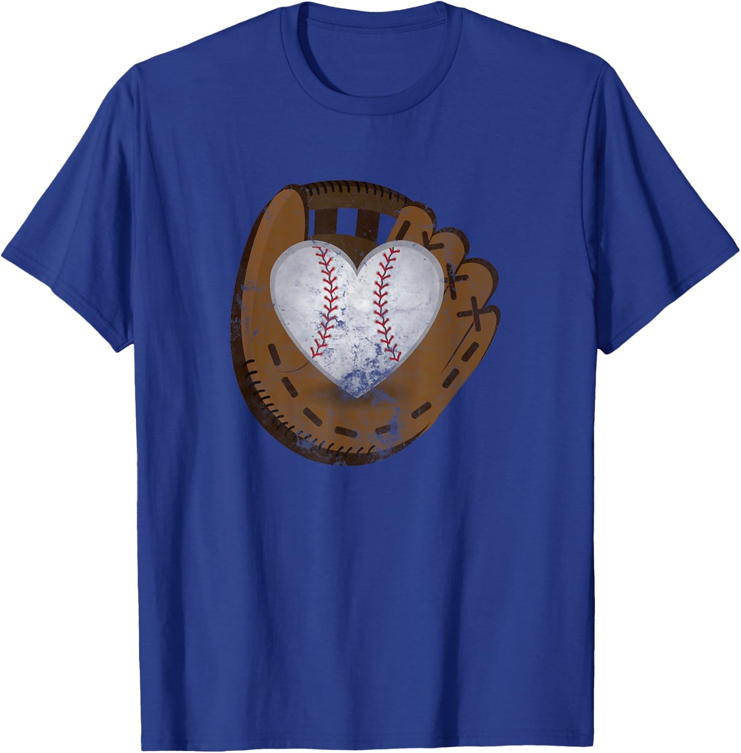 Vintage Baseball Heart Shirt Funny Valentine's Day Gift T-Shirt - T-Shirt | Royal